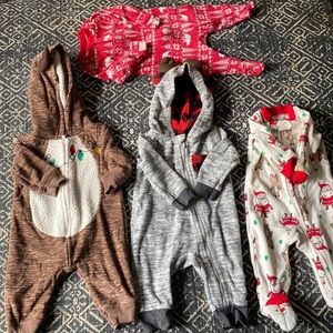 Lot of 4 Boy’s Holiday Onesies (0-3 months)